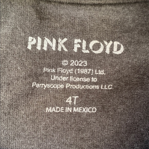 Pink Floyd Gray T-shirt 4T Long Sleeves EUC Band - Picture 5 of 7